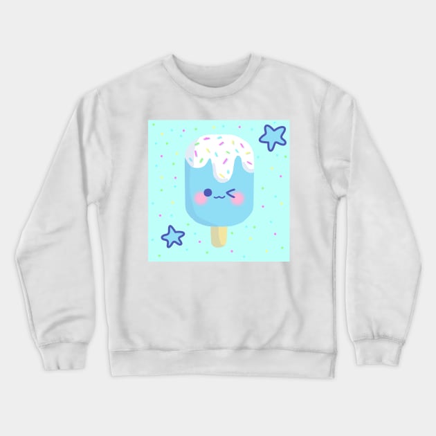 Kawaii Blue Ice Pop Crewneck Sweatshirt by casserolestan